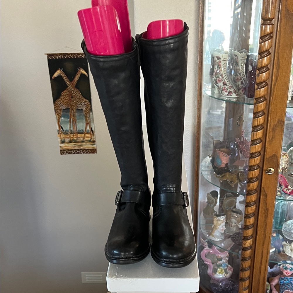 Frye Black Knee-High Leather Boots